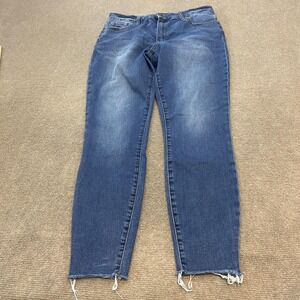 Kut From The Kloth Jeans Womens 8 Blue Fab Ab Crop Skinny High Rise Raw Hem